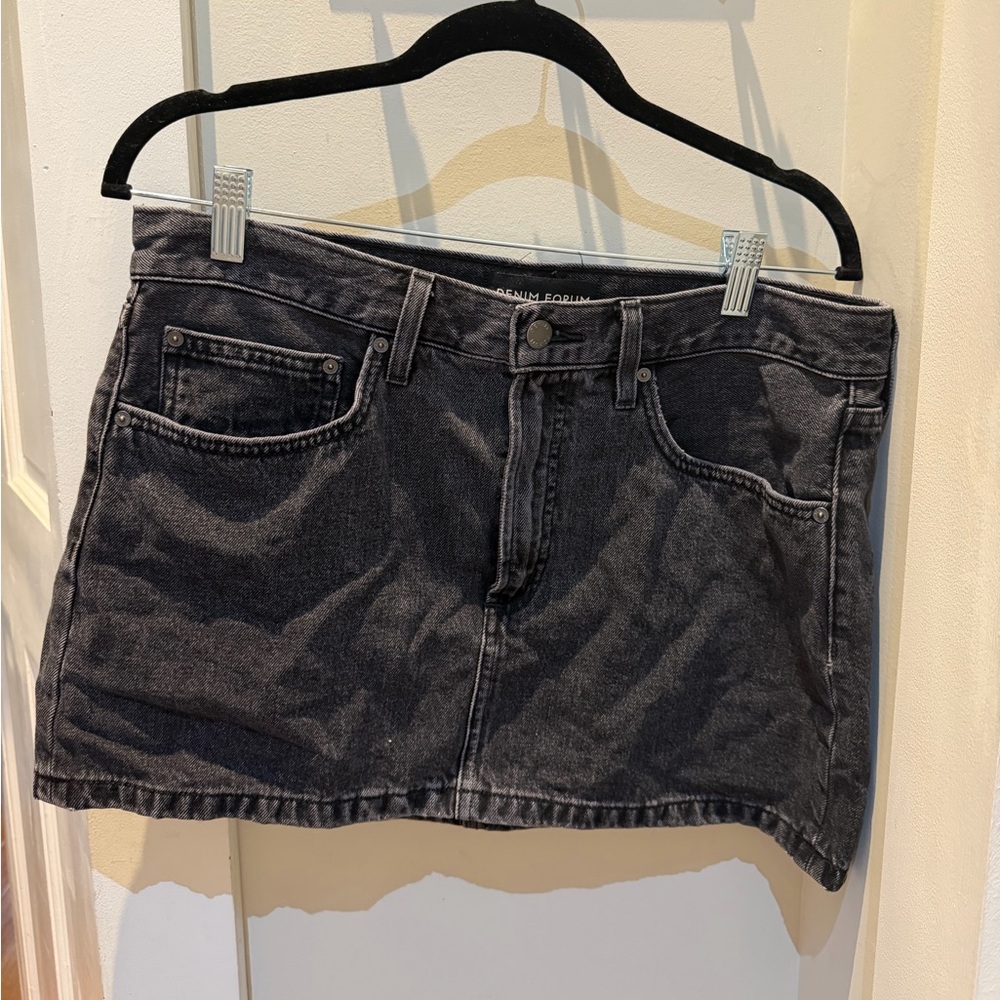 Aritzia Denim Forum black/charcoal denim mini skirt